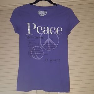 Peace t-shirt, purple size M